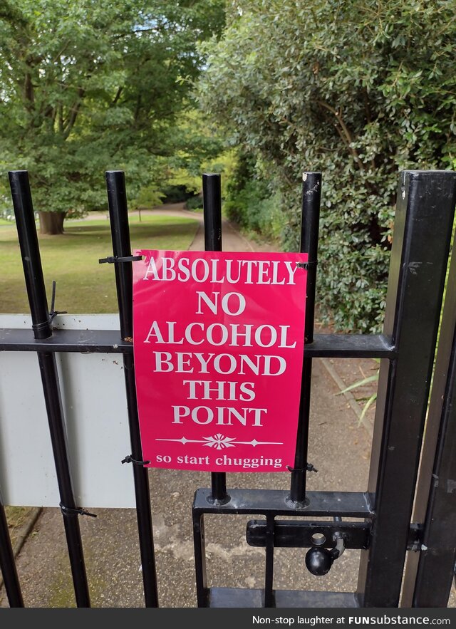 No alcohol beyond this point