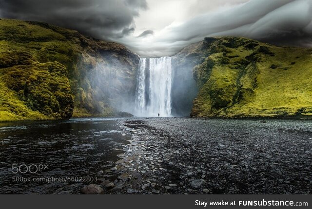 Skógafoss, Iceland, one of the largest waterfalls in Europe
