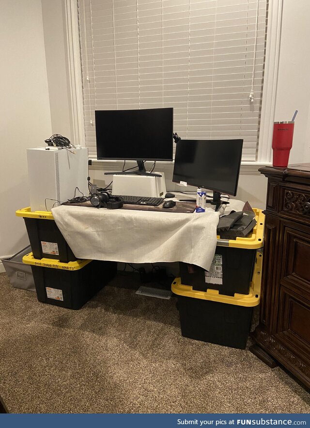 I was visiting my friend, and found his gaming setup…