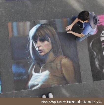 [OC]I drew Taylor at a chalk festival last weekend