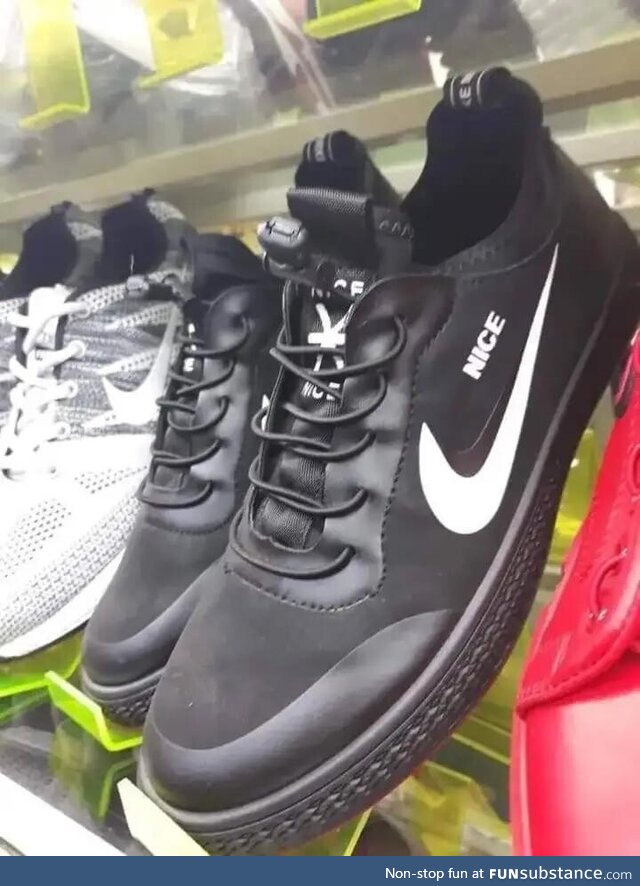 A pair of knockoff Nikes
