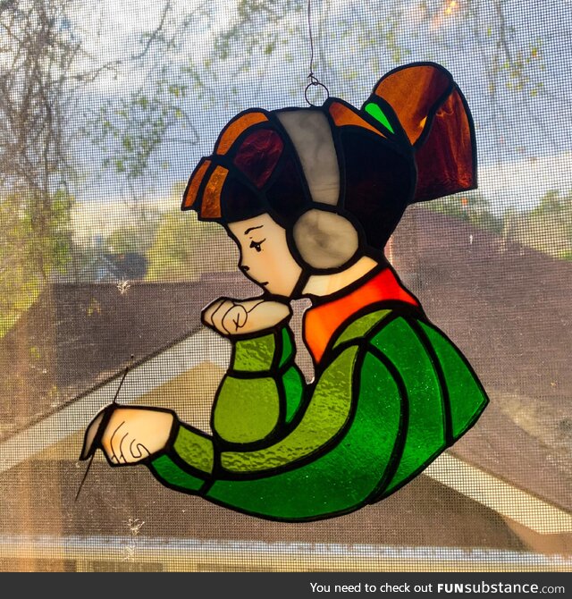 Lofi girl stained glass, by me, 2022