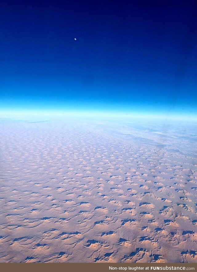 Somewhere over Algeria, the Sahara from 36,000 feet