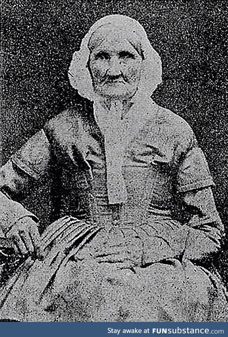 Earliest born person ever to be photographed, Hannah Stilley Gorby. She was born in 1746
