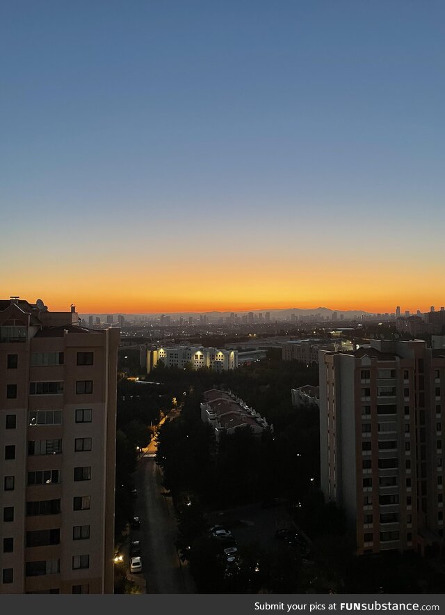 Havent seen a sunrise like this, just look how these layers-view from my balcony in