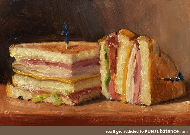 My oil painting of a Club Sandwich