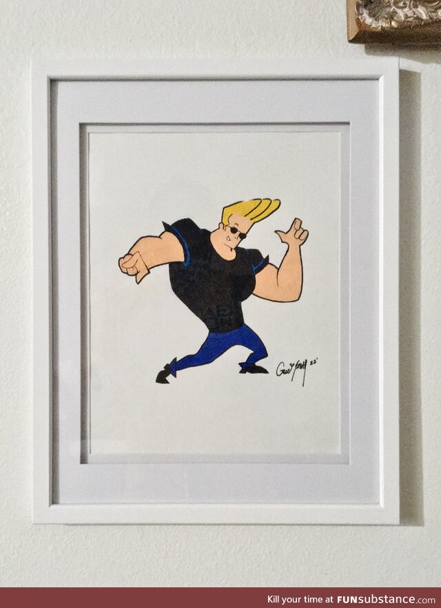 Johnny Bravo painting I did for my grandma’s birthday a few weeks ago. [OC]