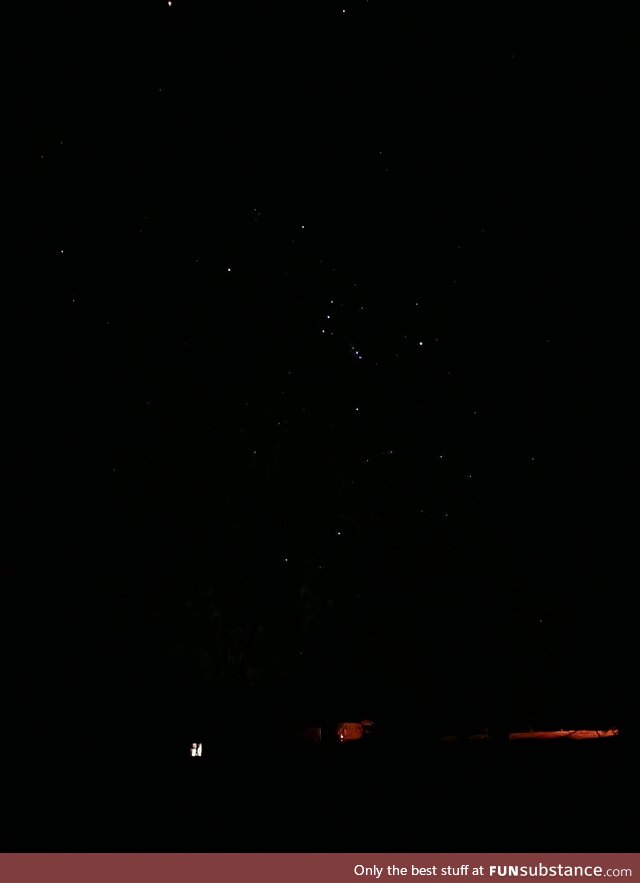 Orion over a Missouri farmhouse. Unedited cell phone pic