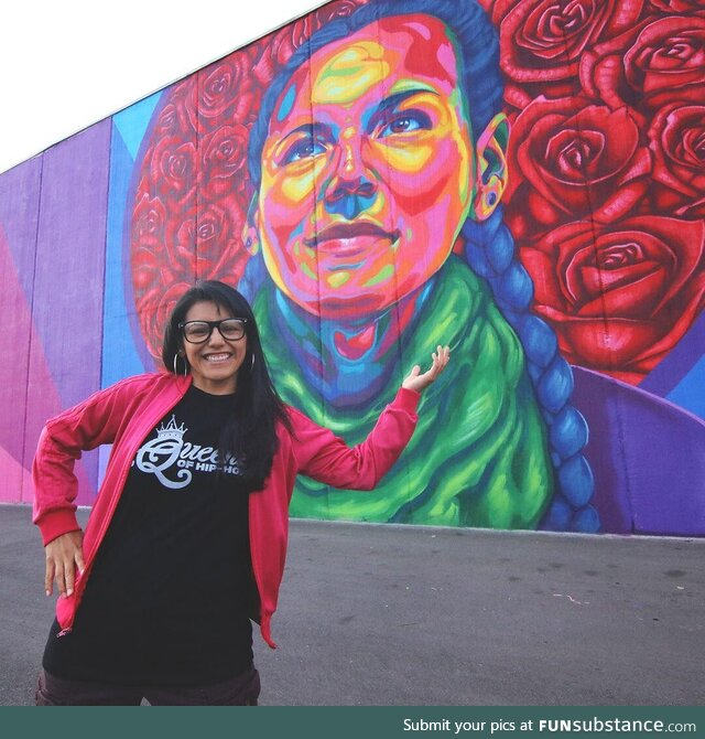 Painted a street art mural of my friend on a wall in Denver