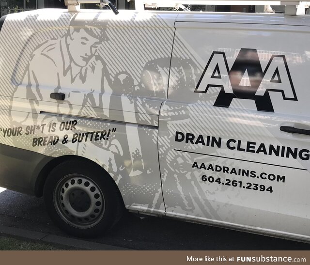 My buddy needed some drains cleaned, this van showed up