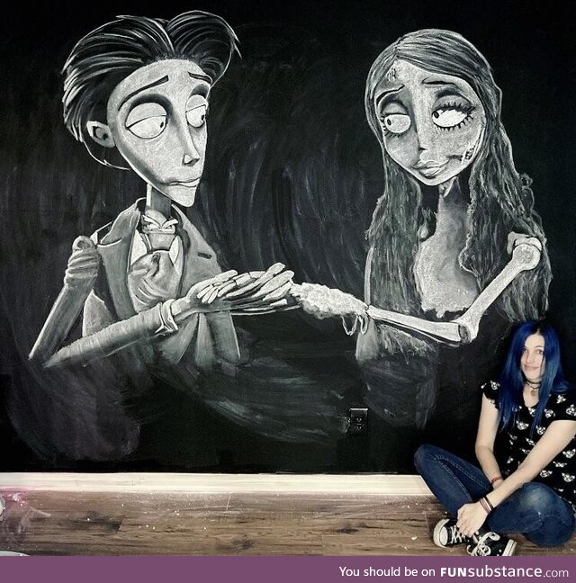 Corpse Bride chalk drawing!