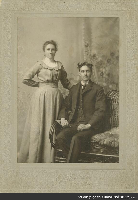 John Oliver and wife, Nancy Ann. Picture taken at Cades Cove (Tenn.) on January 26, 1901