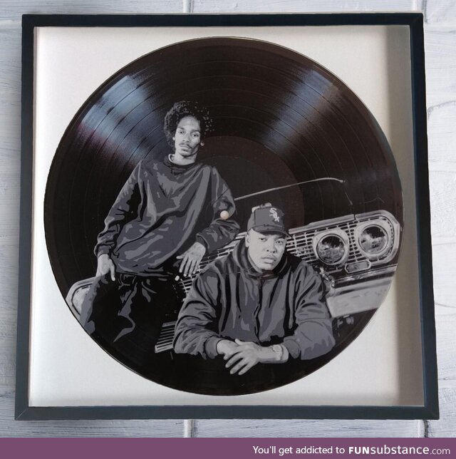 Dre & Snoop Dogg painting I made on vinyl record