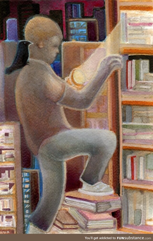[OC] My painting is called "Bookshelves"