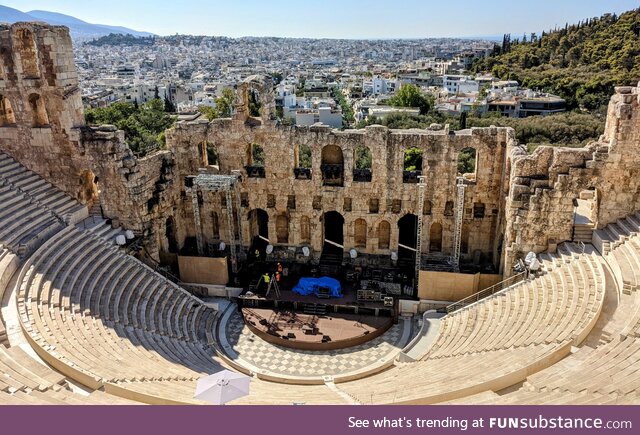 The Odeon of Heodes was built in 161 CE and is still used for performances today