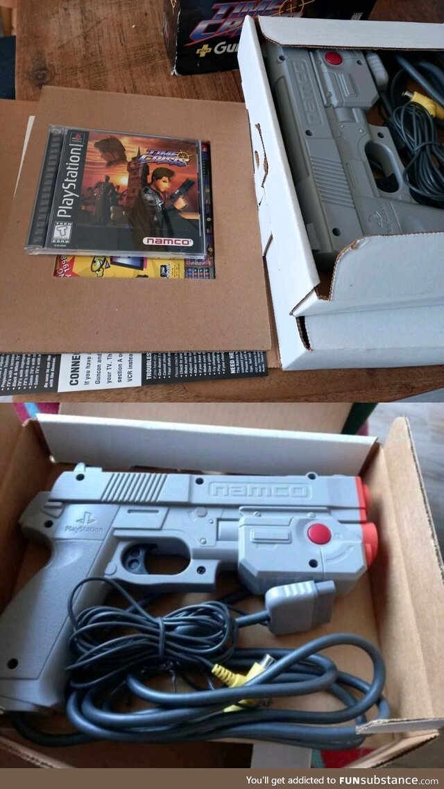 [OC] Found an unused PS1 Namco Time Crisis + GunCon combo pack from 1997 on an online