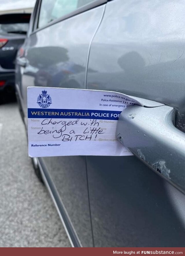 A note left from the local police