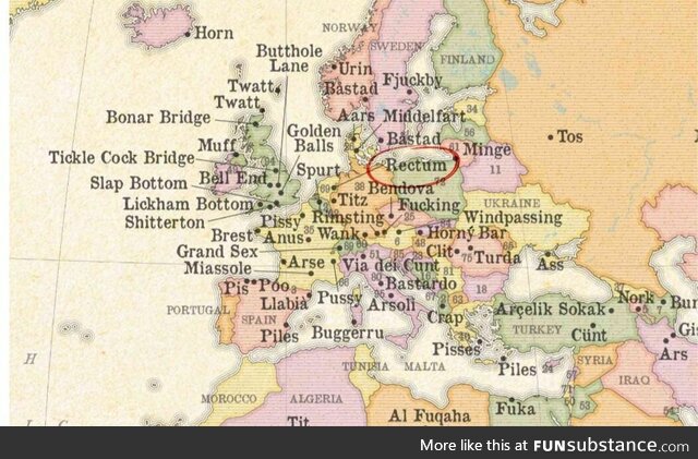 The most lewd Town names Europe Edition