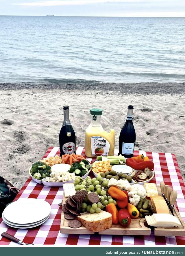 Made lots of friends sharing our mimosa bar after watching the sunrise on our vacation