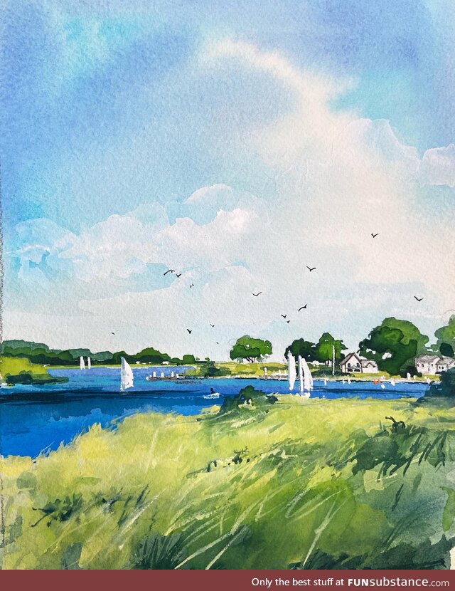 Quick painting from this afternoon! Connecticut in summer is pretty!!