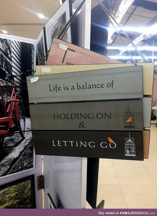 [OC] Saw this in the mall and had to take a picture of it. Balance is truly underrated