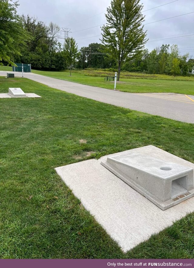 Looks like a cemetery for a cornhole enthusiast