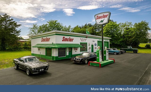 Recently restored Sinclair Filling Station in Georgetown, Tennessee