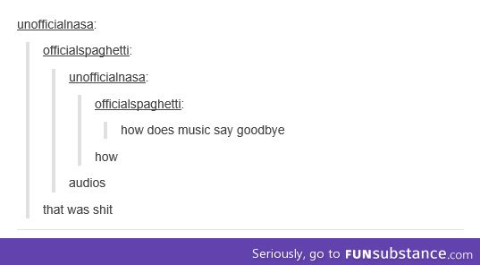 How does music say goodbye?