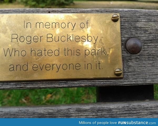 I was walking through london and I came across this bench
