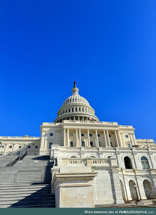 Perfect blue sky above the us capital