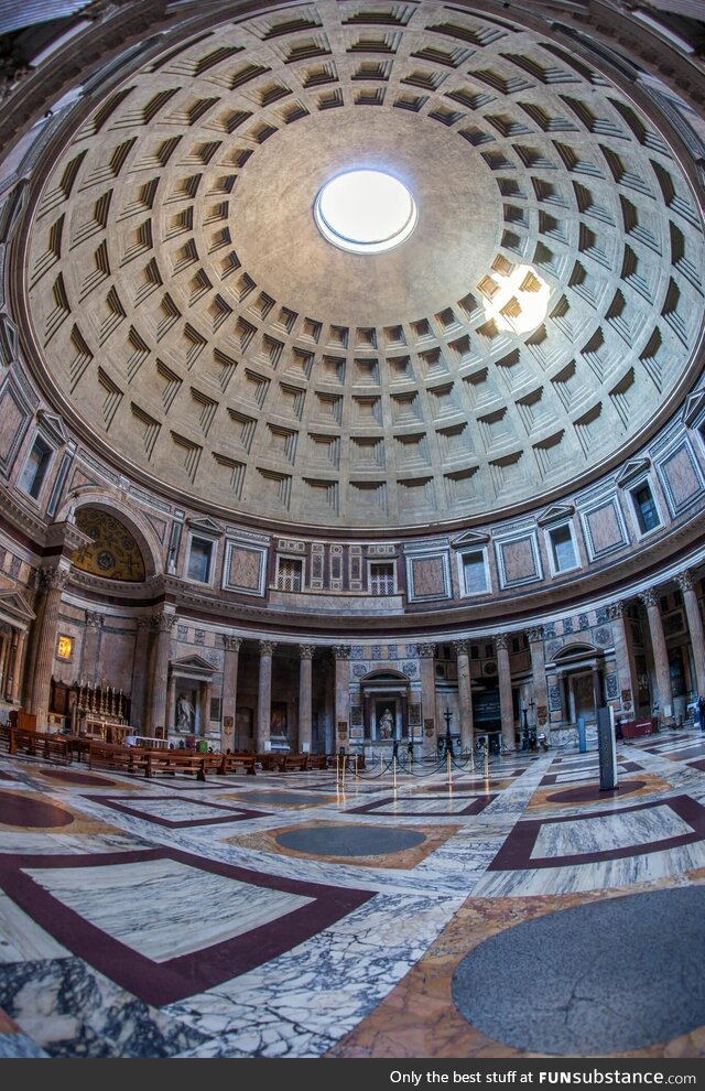 Inside Pantheon (founded 113–125 AD and still exists)