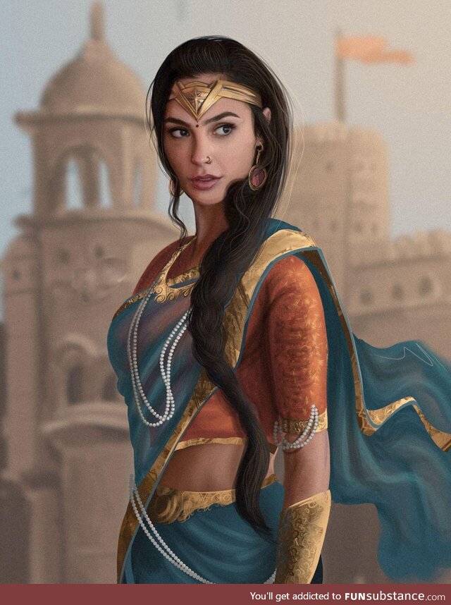 Wonder Woman in Indian attire