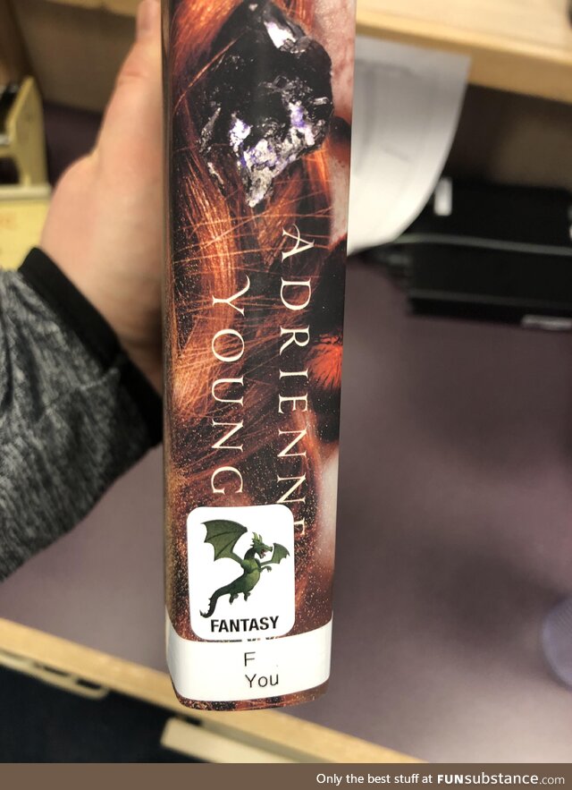 We were making spine labels for new books today and this happened