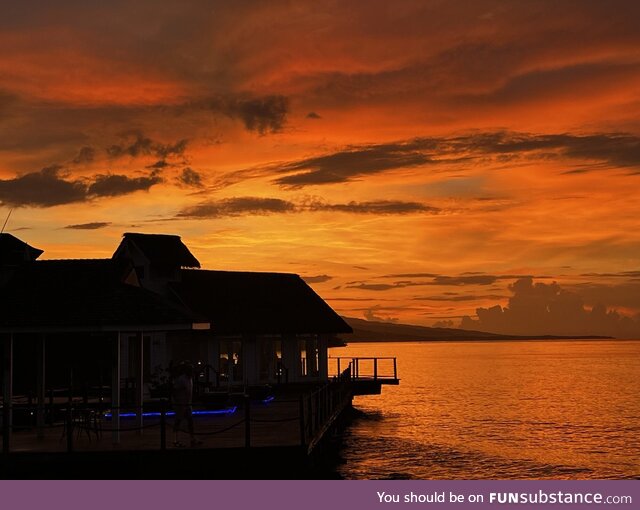 Sunset tonight in Ocho Rios, Jamaica