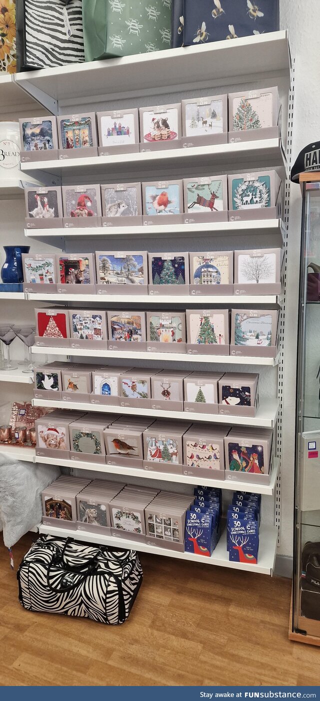 Cancer Research UK head office thinks it's a good idea to have Xmas cards in the shops in