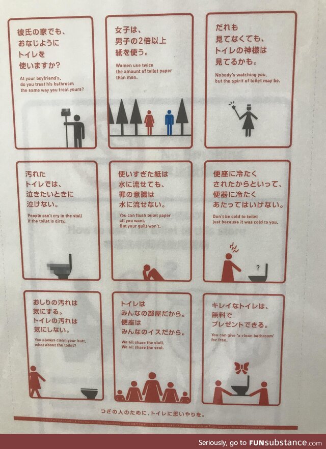 At a toilet in Japan