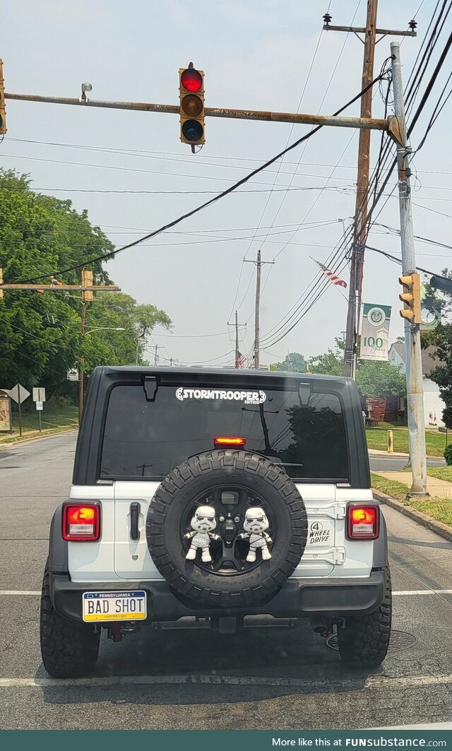 Stormtroopers drive Jeeps apparently