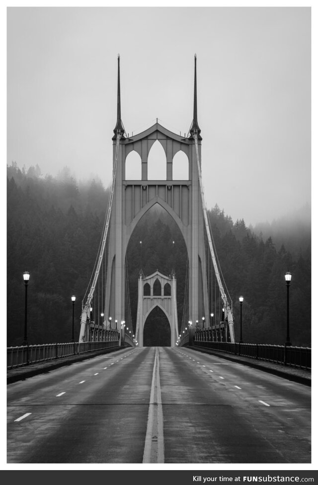 The St. Johns Bridge in Portland, Oregon