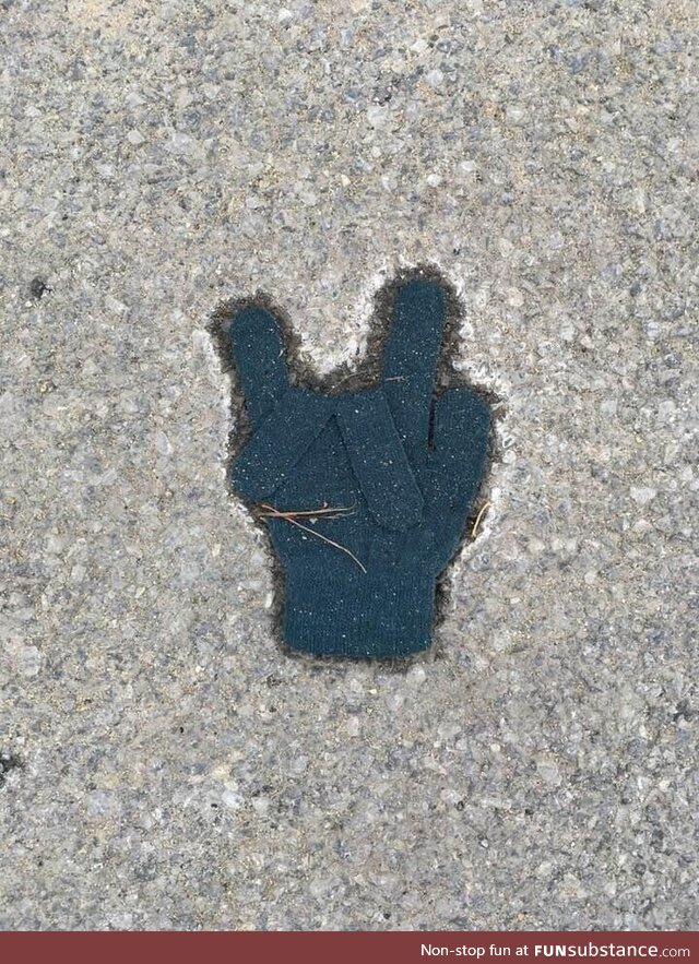 Rock on, little lost glove. Rock on