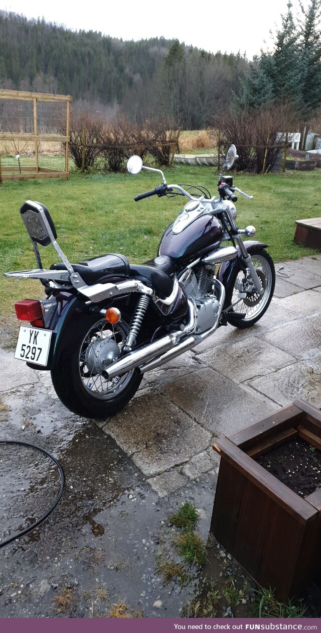 My motorbike after a wash. 125cc suzuki