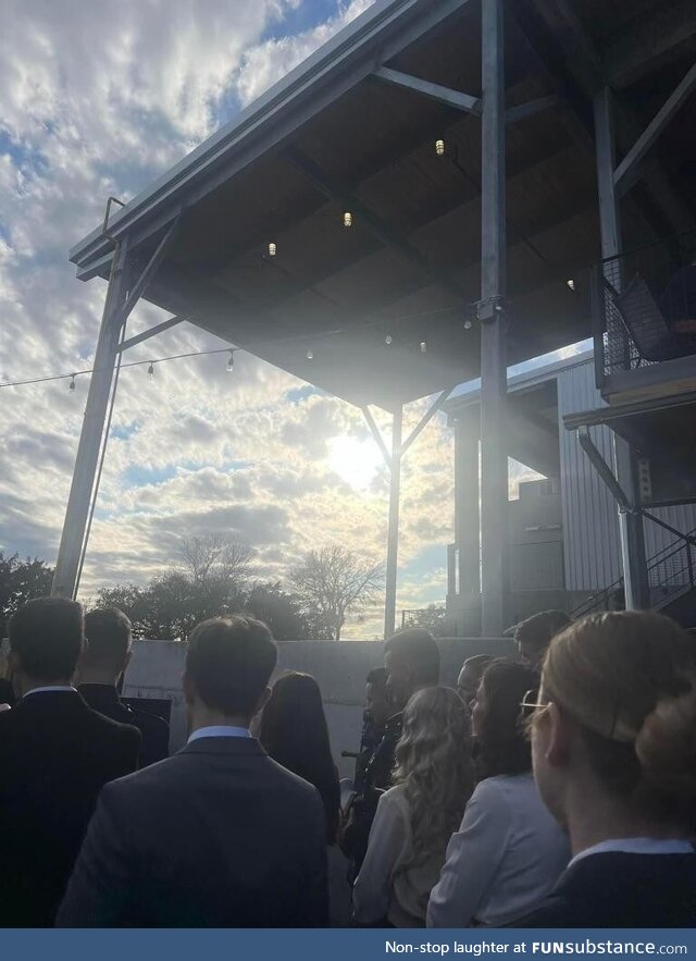 The sky as soon as my late brother’s girlfriend began speaking at his service