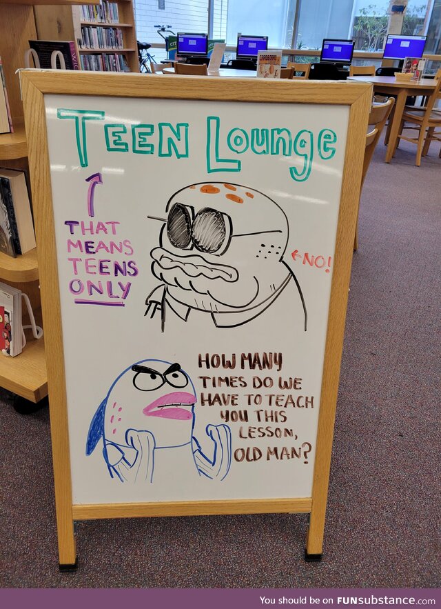 Teen Area Sign at my Local Library