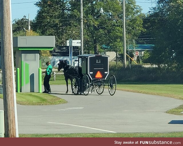 Amish using the ATM