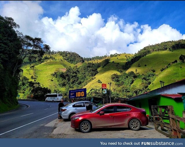 Driving through the mountain's of Colombia