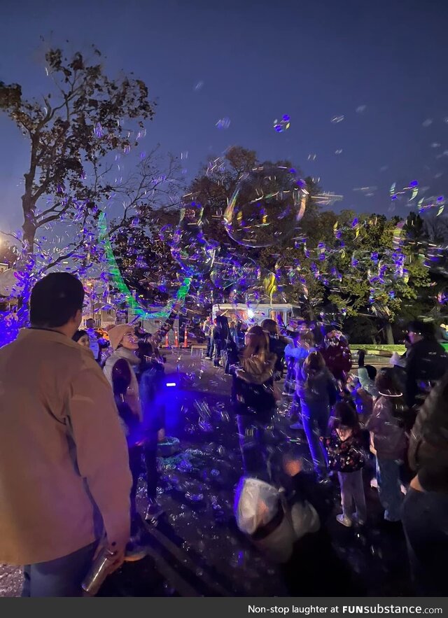 Bubbles at a fall festival