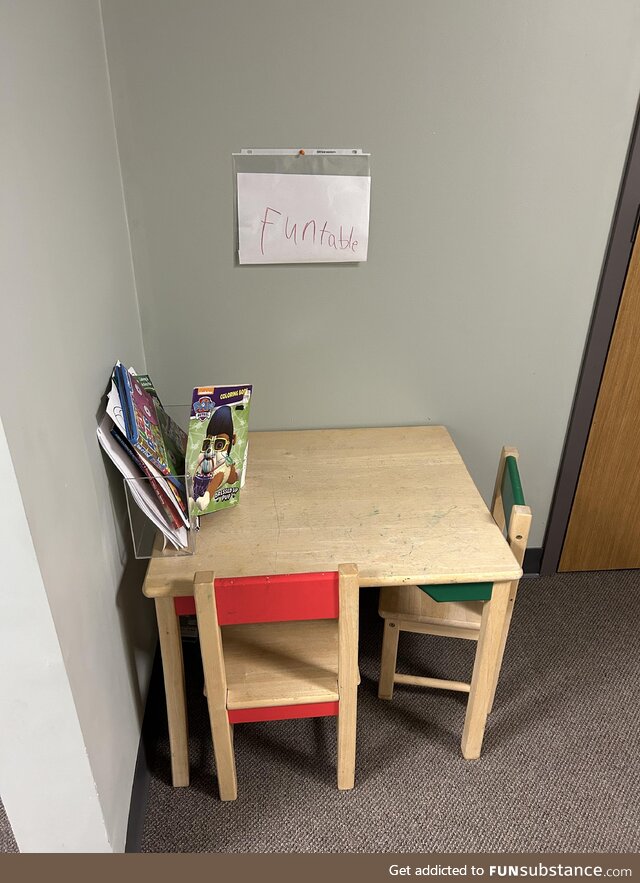 Kid’s table at a therapy office