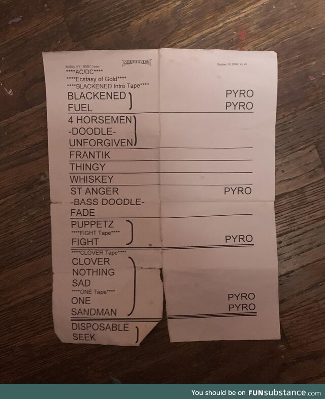 [OC] When you got to take home the set list