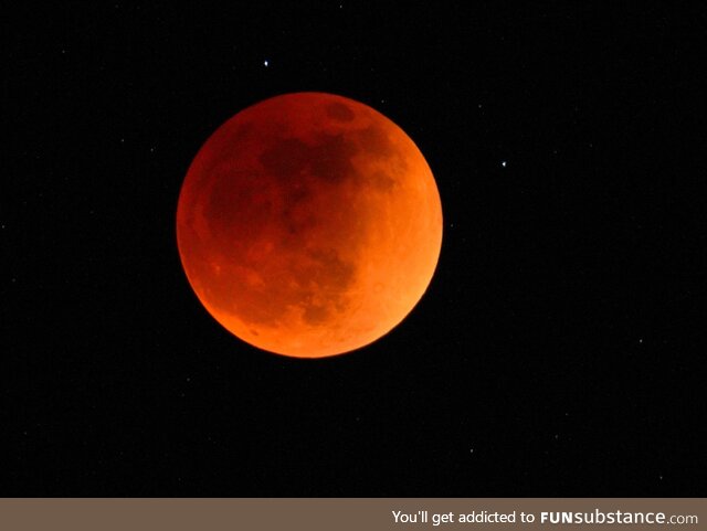 The Blood Moon lunar eclipse during totality