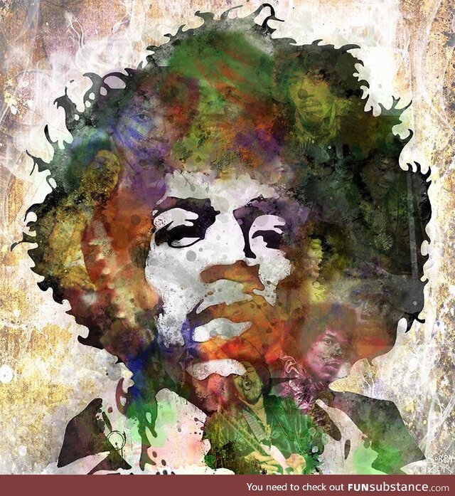 One of the many Jimi Hendrix portraits I've done "Mr. Hendrix" - digital painting/collage