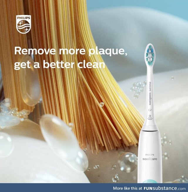 Am I crazy or are those toothbrush bristles are actually spaghetti noodles?